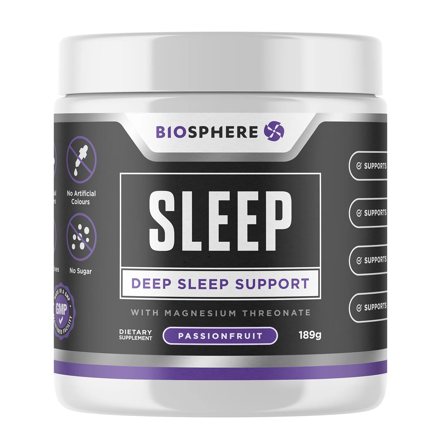 Biosphere Deep Sleep Support Powder 185g Passionfruit