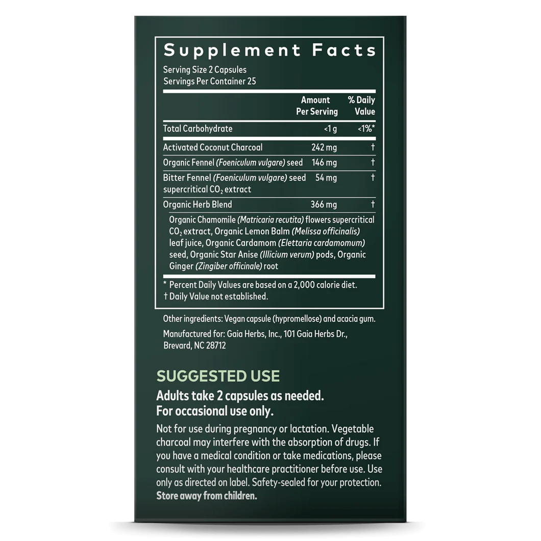 Gaia Herbs Gas & Bloating Vegan Capsules 50