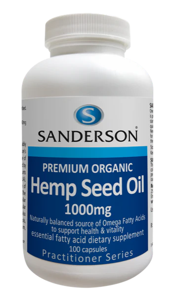 Sanderson Premium Organic Hemp Seed Oil 1000 mg Softgels 100