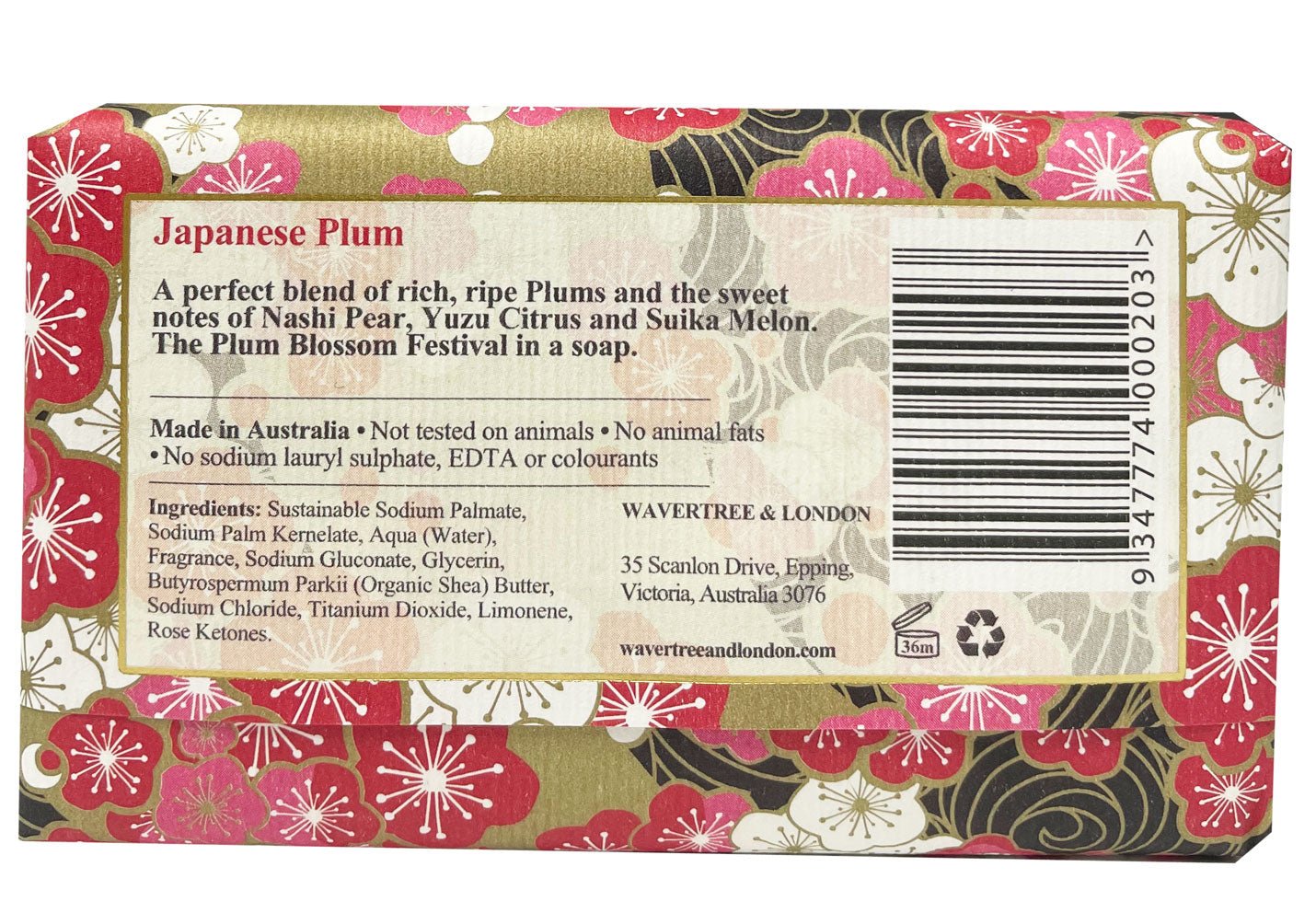 Wavertree & London Japanese Plum Soap Bar 200g