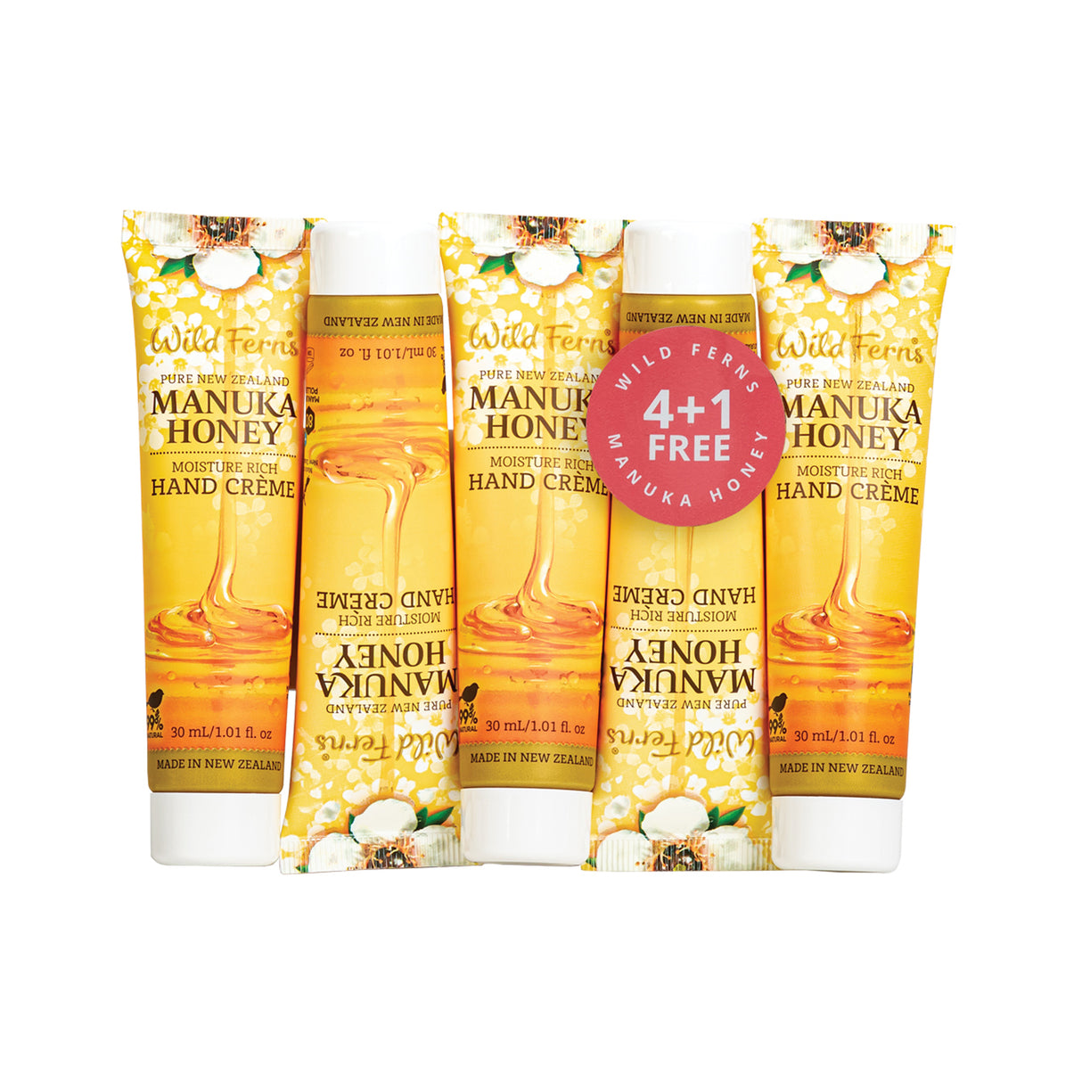 Wild Ferns Manuka Honey Moisture Rich Hand Cream 30g 4+1