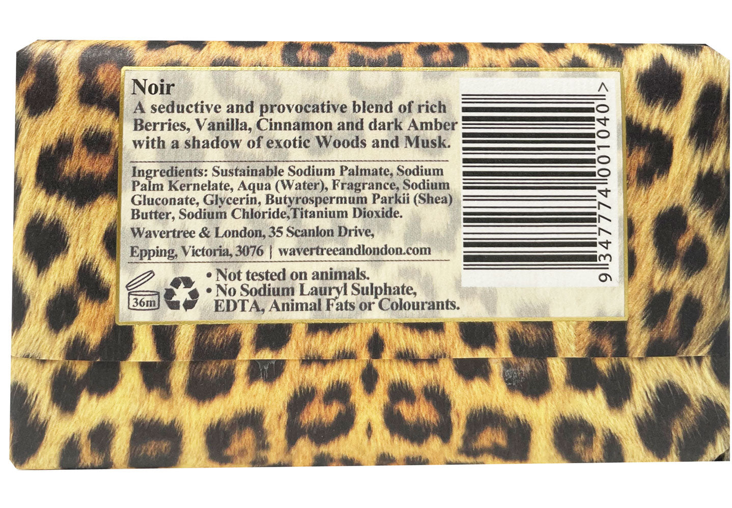 Wavertree & London Noir Soap Bar 200g