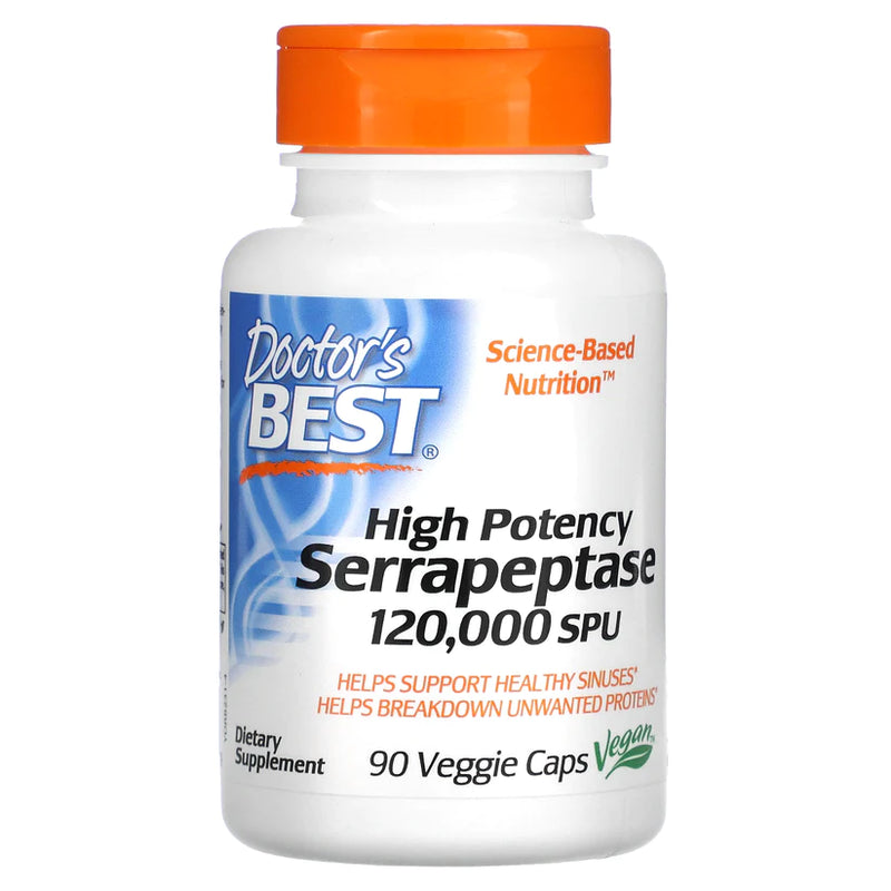 Doctor's Best High Potency Serrapeptase 120,000 SPU Veggie Caps 90