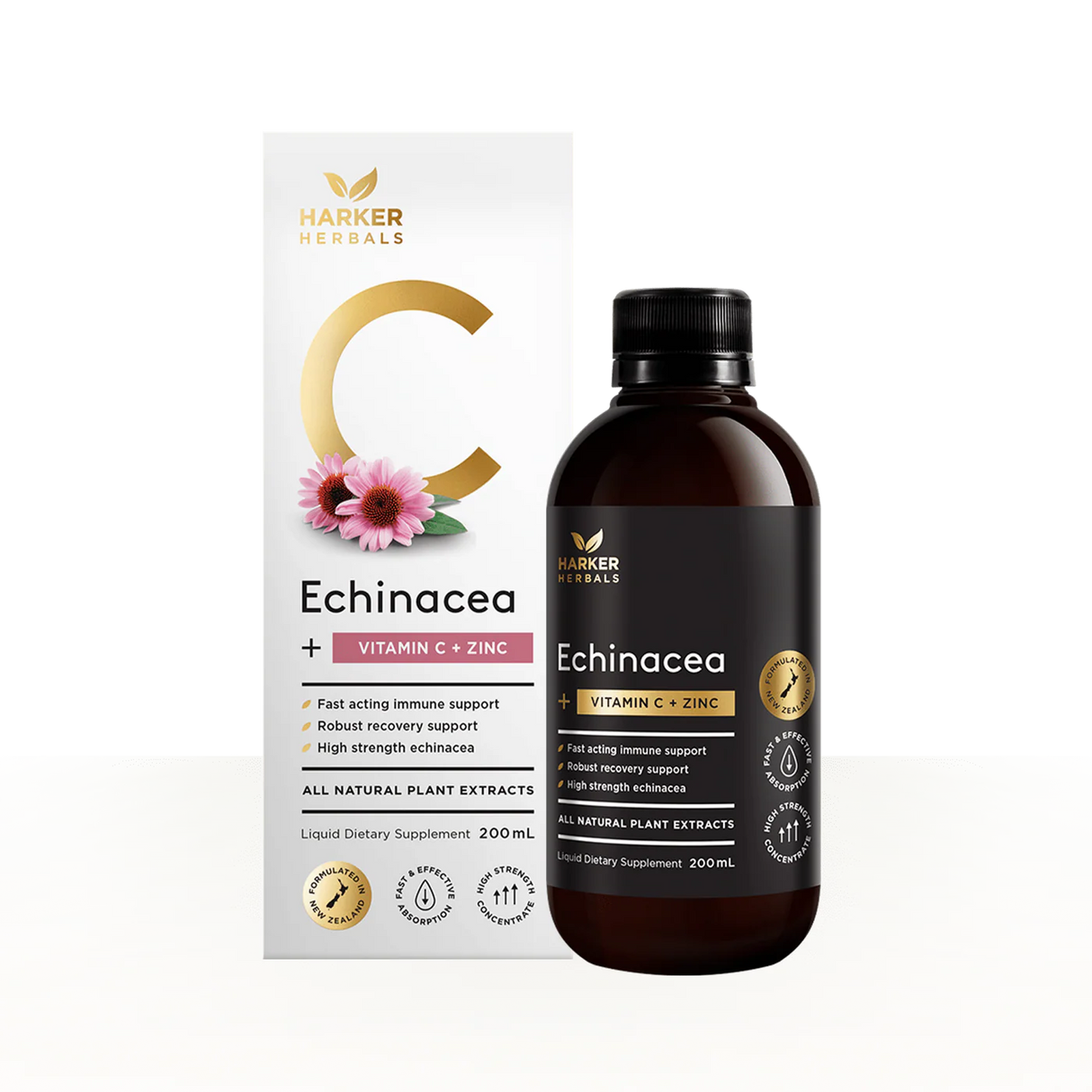 Harker Herbals Echinacea, Vitamin C + Zinc