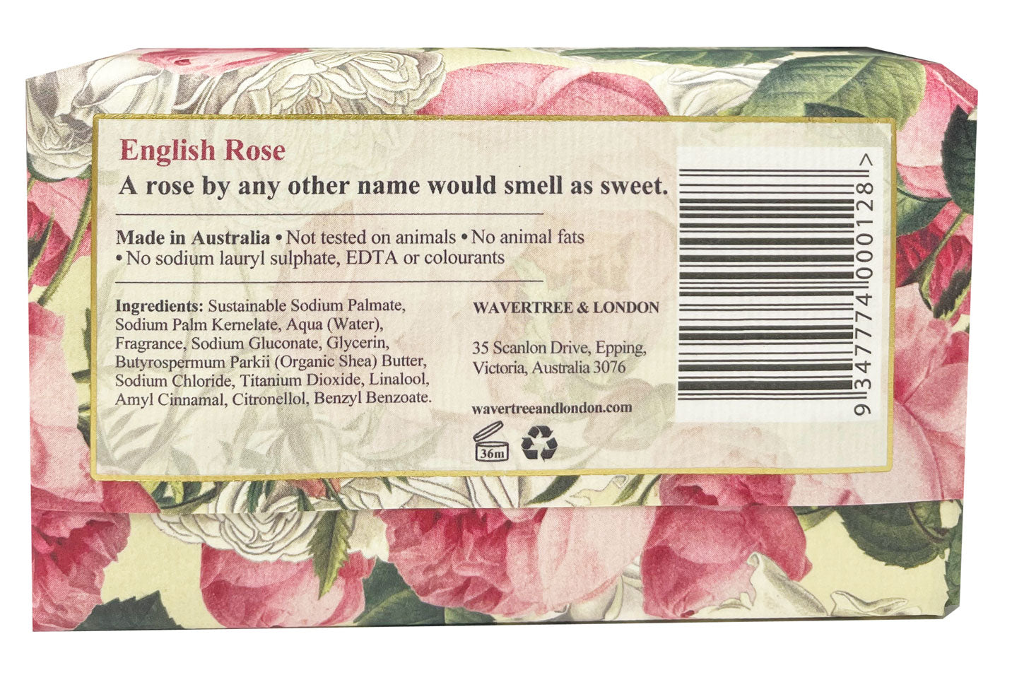 Wavertree & London English Rose Soap Bar 200g