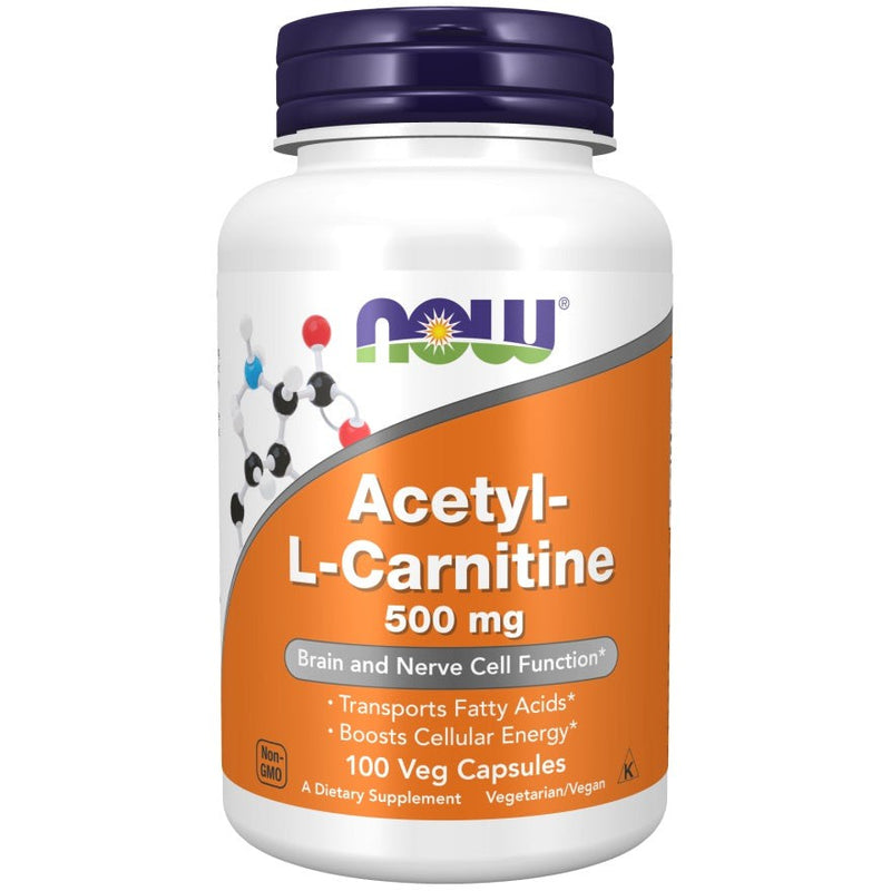 Now Acetyl-L Carnitine 500mg Vegecaps 100