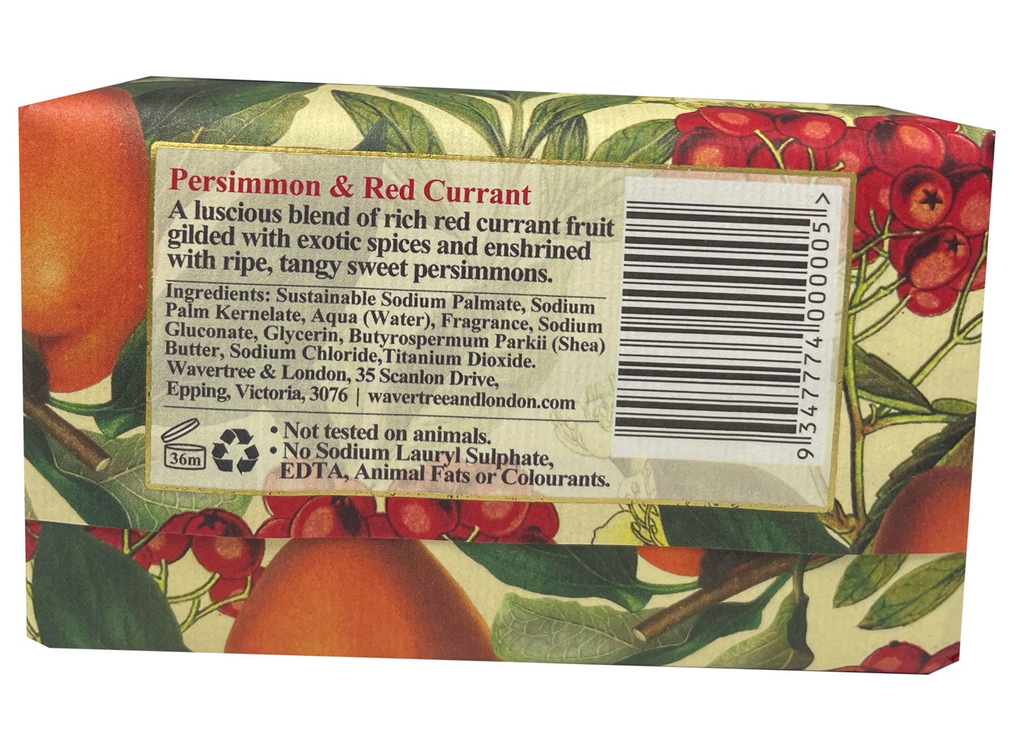 Wavertree and London Persimmon & Red Currant Soap Bar 200g