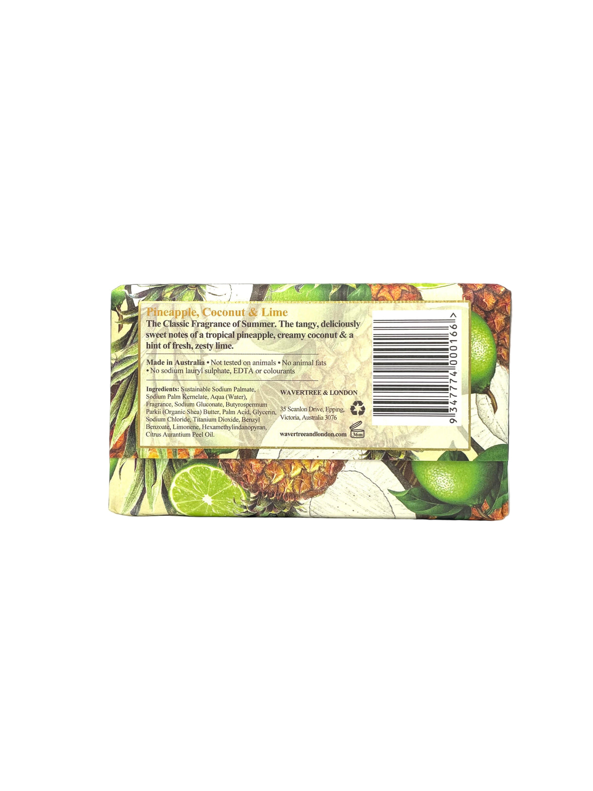 Wavertree & London Pineapple, Coconut & Lime Soap Bar 200g