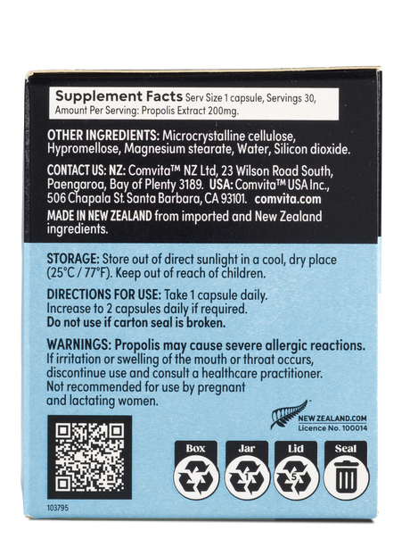 Comvita Immune Bee™ Propolis High Strength 1-A-Day PFL30 Veg Capsules