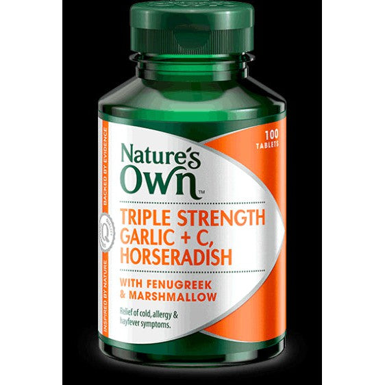 Natures Own Triple Strength Garlic + C, Horseradish, Fenugreek & Marsh