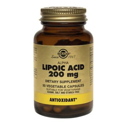 Solgar Alpha Lipoic Acid 200 mg Vegetable Capsules 50