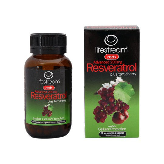 Lifestream Reds Resveratrol Plus Tart Cherry Capsules 60