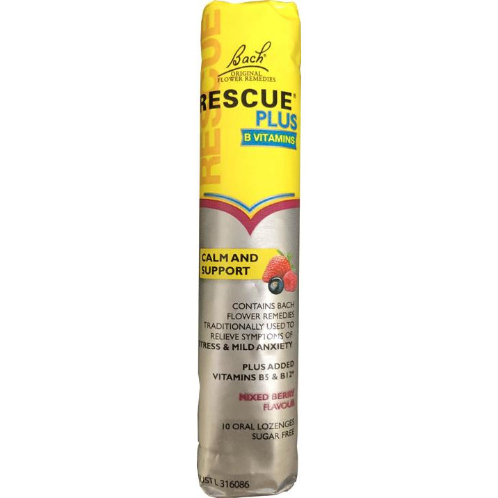 Bach Rescue Plus B Vitamins Calm and Support Mixed Berry Flavour 10s