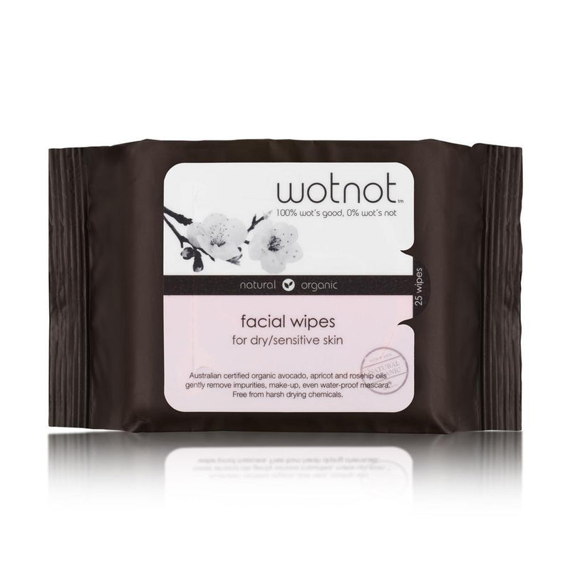 Wotnot Natural Face Wipes- Dry/Sensitive 25s