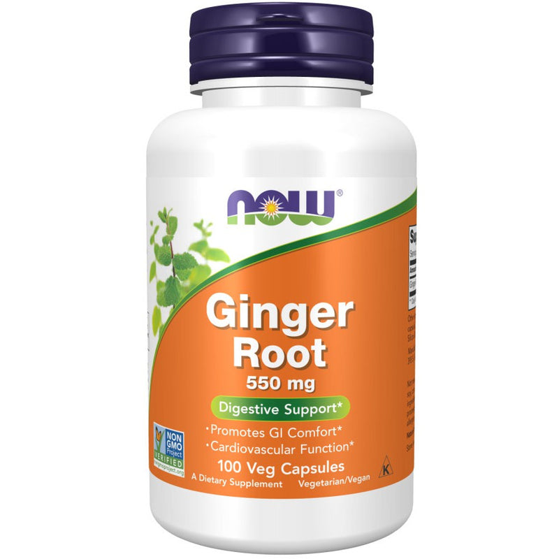 Now Ginger Root 550 mg Veg Capsules 100
