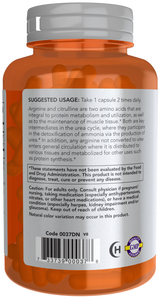 Now Arginine and Citrulline 500 mg / 250 mg Veg Capsules 120