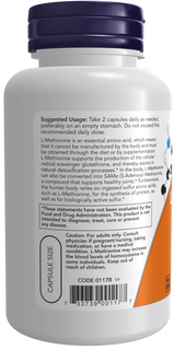 Now L-Methionine 500 mg Veg Capsules 100