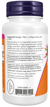 Now Beta-carotene 25,000 IU Softgels 90