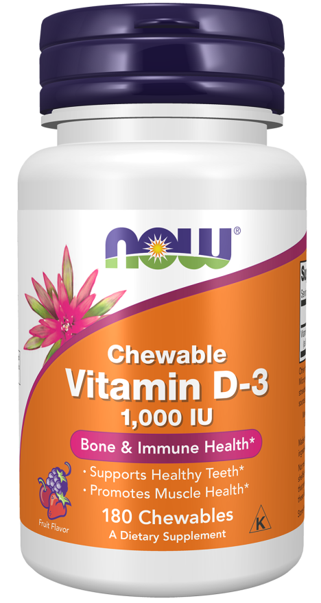 Now Vitamin D-3 1000 IU Chewables 180