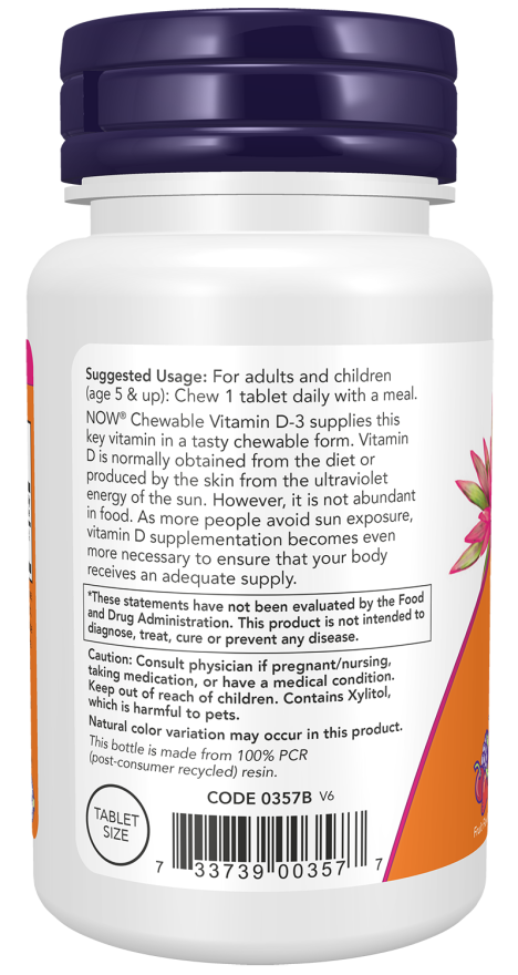 Now Vitamin D-3 1000 IU Chewables 180