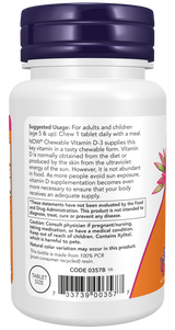 Now Vitamin D-3 1000 IU Chewables 180