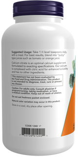 Now Calcium Citrate, Pure 227 g Powder