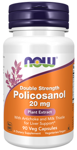 Now Policosanol Double Strength 20 mg Veg Capsules 90