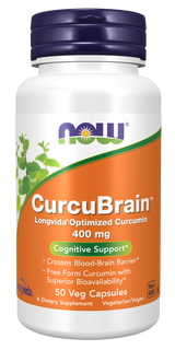 Now CurcuBrain Longvida 400 mg Veg Capsules 50