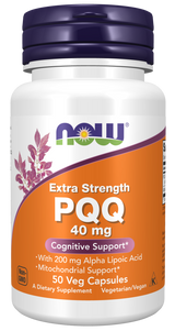 Now PQQ Extra Strength 40 mg Veg Capsules 50