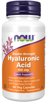 Now Hyaluronic Acid Double Strength 100 mg Veg Capsules 60