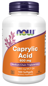 Now Caprylic Acid 600 mg Softgels 100