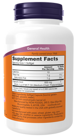 Now Caprylic Acid 600 mg Softgels 100