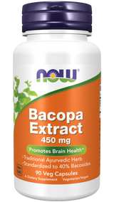 Now Bacopa Extract 450 mg Veg Capsules 90
