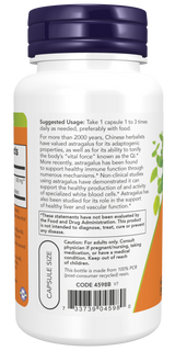 Now Astragalus Extract 500 mg Veg Capsules 90