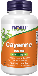 Now Cayenne 500 mg Veg Capsules 100