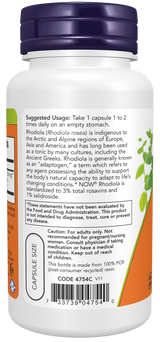Now Rhodiola 500 mg Veg Capsules 60