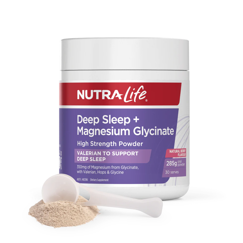 Nutralife Deep Sleep + Magnesium Glycinate High Strength Powder (Berry Flavour) 285g