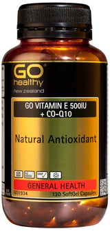Go Vitamin E 500iu + CoQ10 Softgel Caps 130