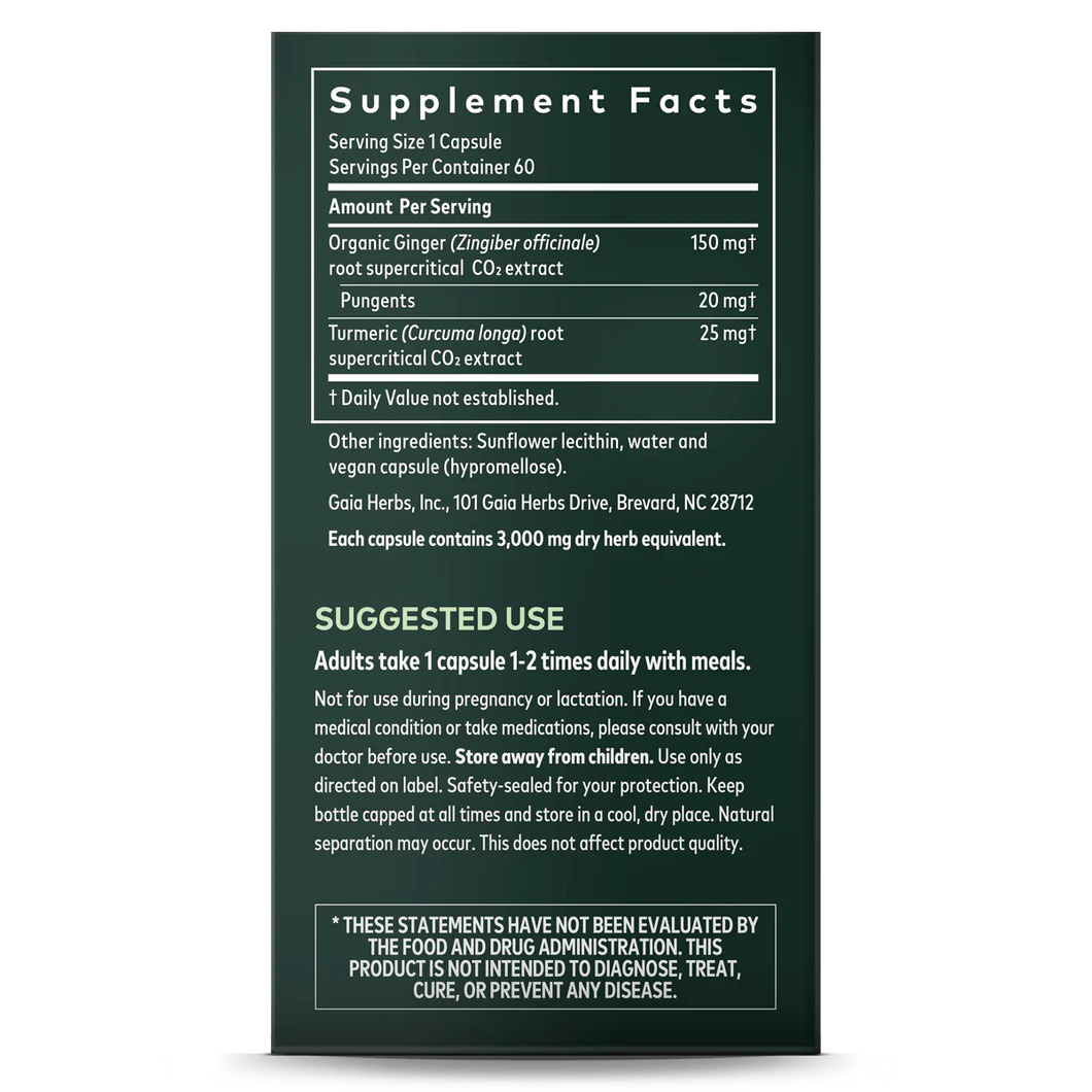 Gaia Herbs Ginger Supreme Liquid Phyto Caps 60