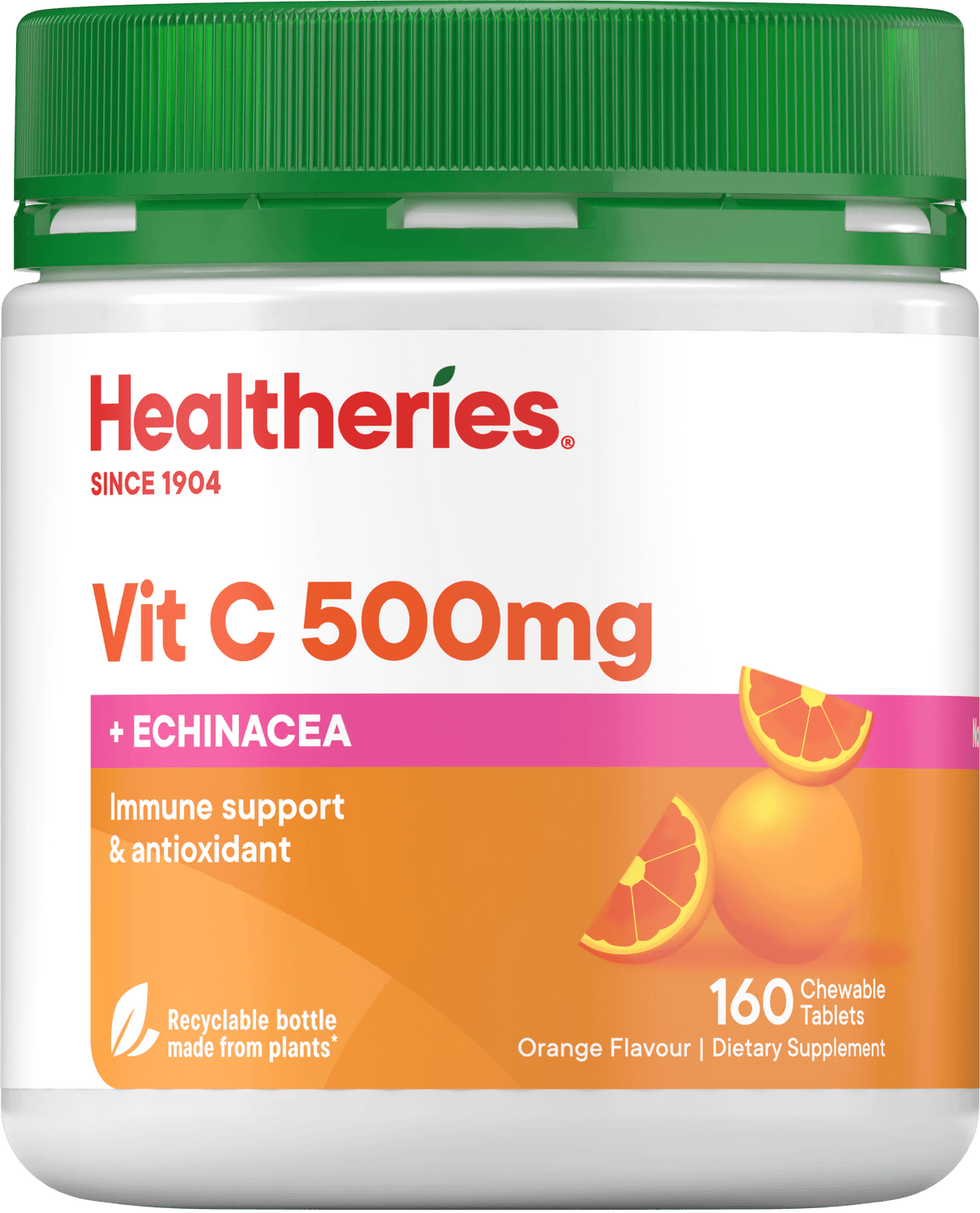 Healtheries Vit C 500mg Plus Echinacea Chewable Tablets Orange
