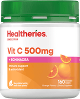 Healtheries Vit C 500mg Plus Echinacea Chewable Tablets Orange