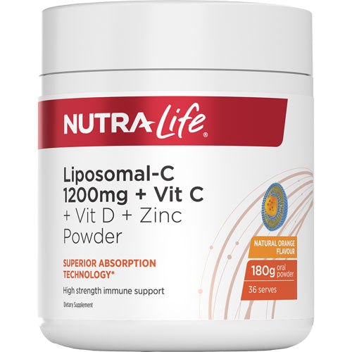 Nutralife Liposomal-C 1200mg + Vit C_Vit D+Zinc Powder 180g