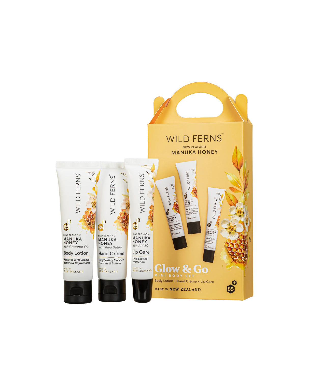 Wild Ferns Mānuka Honey Glow & Go Mini Body Set