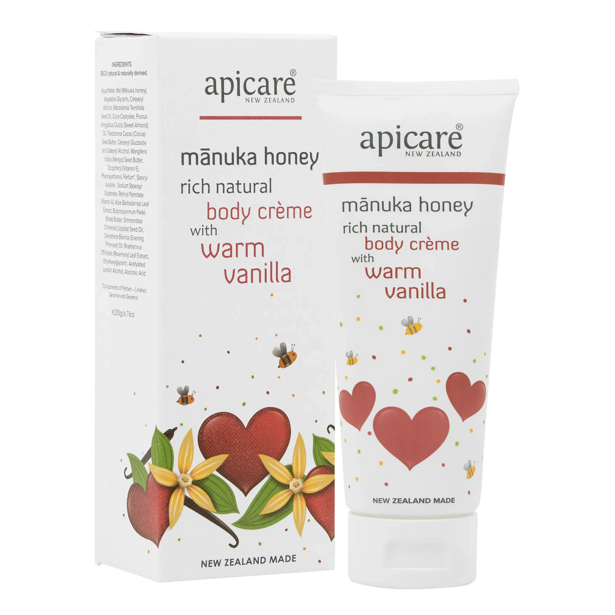 Apicare Manuka Honey Body Creme With Warm Vanilla 200g
