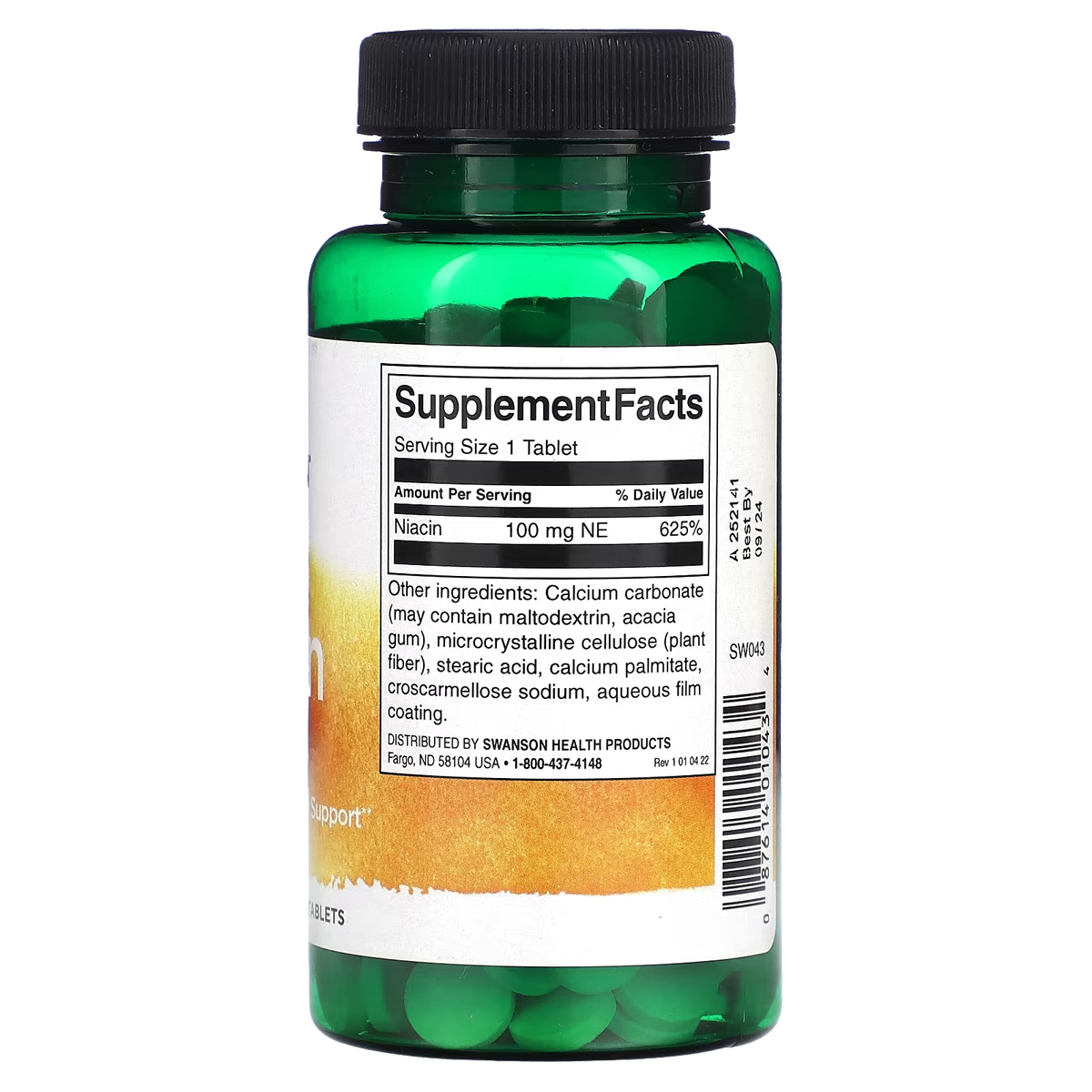 Swanson Niacin (B3)  Tablets 100mg 250