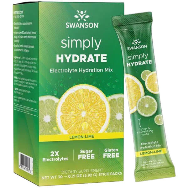 Swanson Simply Hydrate Electrolyte Hydration Mix - Lemon-Lime 30