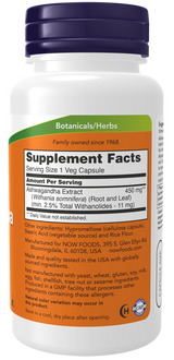 Now  Ashwagandha 450 mg Veg Capsules 90