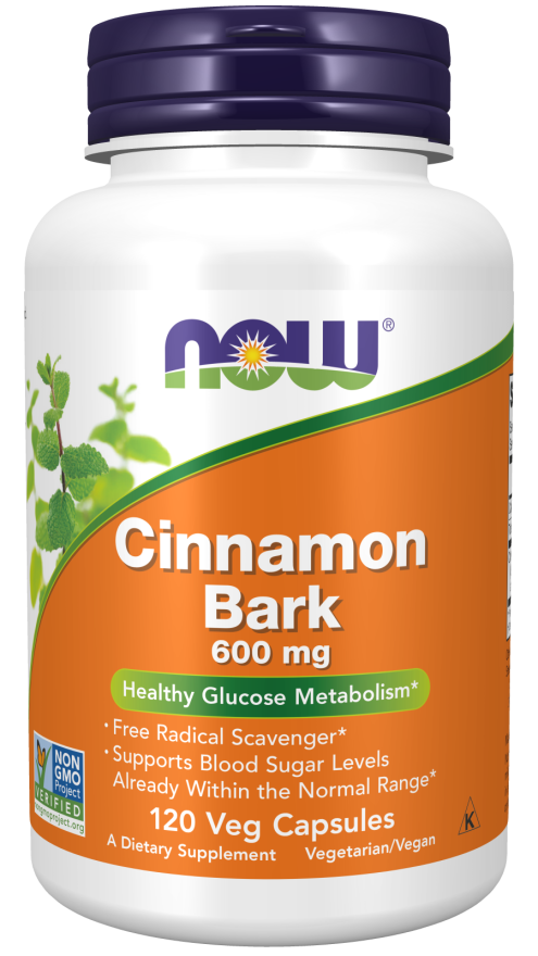 Now Cinnamon Bark 600 mg Veg Capsules