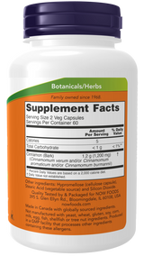 Now Cinnamon Bark 600mg