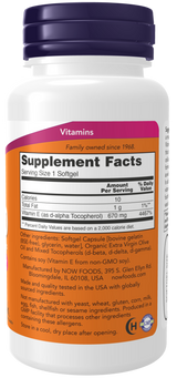 Now Vitamin E-1000 Mixed Tocopherols Softgels 100